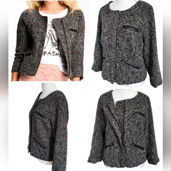 NWOT Sanctuary Anthropologie blazer, full zip jacket, zip pockets, Sz Lg - Picture 16 of 16